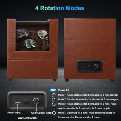 Watch Winder for 3 Automatic Watches,Japanese Quiet Motor