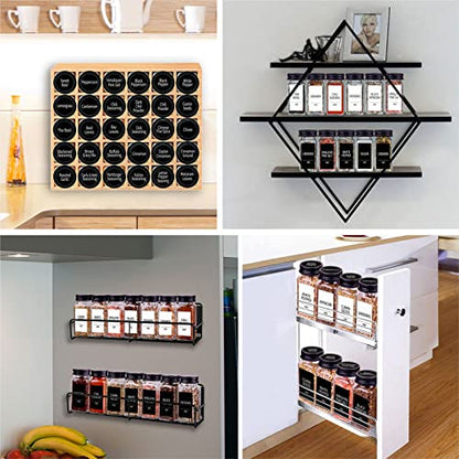 66 Pack Glass Spice Jars with Labels, 4oz Spice Containers
