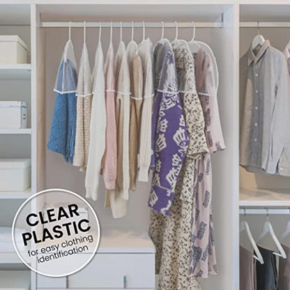 Handy Laundry Clear Vinyl Shoulder Covers Set of 16, Garment Protectors | Set of 16 Clear Vinyl Shoulder Covers, Dust-Free Garment Protectors for Suits Dresses Blouses, In & Out of Season