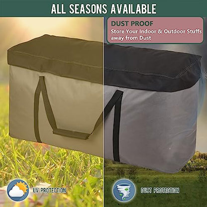 Rachmi 600D Extra Large Cushion Storage Bag 152 Gal 60", Water Resistant | Zipper & padded handle, Oversized 152 gal heavy duty, Outdoor moving & cushion storage, Fits Christmas tree, 60Wx20Dx29H