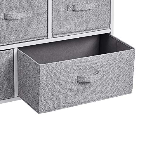 Amazon Basics Extra Wide Fabric 5-Drawer Storage Organizer Unit for Bedroom Closet, White