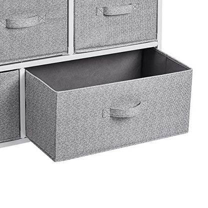 Amazon Basics Extra Wide Fabric 5-Drawer Storage Organizer Unit for Bedroom Closet, White