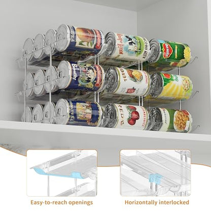 Can Organizer for Pantry, 36 Cans Stackable Rollin... (clear | Acrylic)