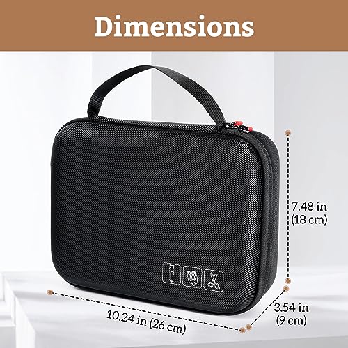 ProCase Hard Travel Case for Hair Clippers -Black | Barber Supplies Holder, Trimmer Organizer Storage Bag, Fits Hatteker/Oneisal/Wahl/Andis, for Men Razor Guard Grooming Kits