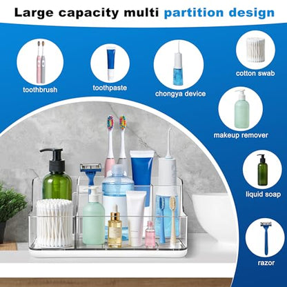White Cosmetic Storage Box Dressing Table & Bathroom Counter Storage Lipstick & Brush Beauty Organizer Dressing Table Skincare Organizer Suitable for Bathroom, Living Room, and Kitchen Storage
