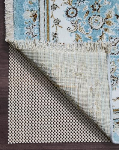 Veken Non Slip Rug Pad Gripper 8 x 10 Feet Extra Thick Pads for Any Hard Surface Floors, Keep Your Rugs Safe and in Place, Under Carpet Mat, with More Than 99 Pieces Anti-Slip Solid Square Pattern