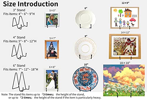 IBosins 5-Pack 6-Inch Plate Holder Display Stands Black Metal Frame Stand | Stand for Picture, Book, Photo, Easel, Creation, Collectibles