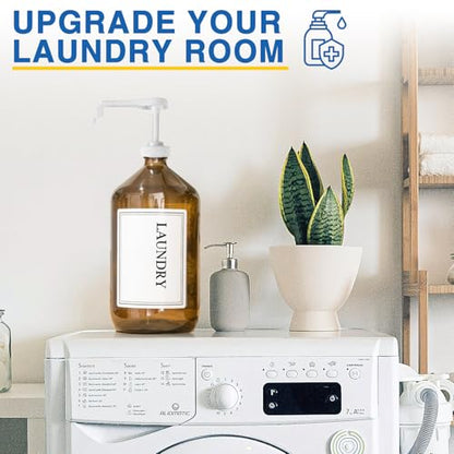 4Pcs 38-400 Leak Proof Gallon Jug Syrup Pump Dispenser | Lotion Shampoo Pump Cap Included, Fits 1 Gallon Bottle 64oz 128oz, Shampoo Laundry Detergent Containers