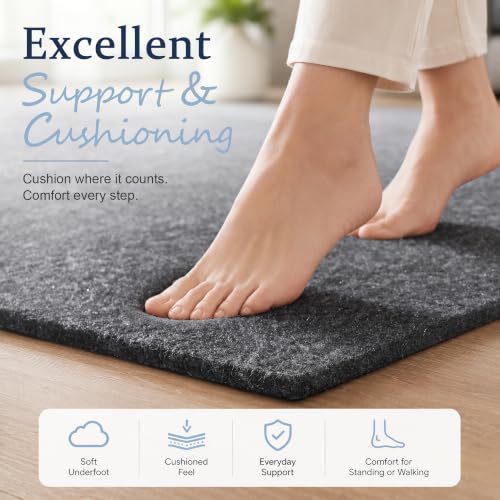 5x7 Non Slip Rug Pad Gripper Cushioned Carpet Pads | Ideas for Hardwood Floors, Thick Felt Liner with Silicone Backing, Under Area Rugs Anti Skid Mat Keep Rugs in Place and Safe