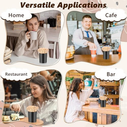 100 PCS Coffee Stirrer and Holder Set 6 inch Wooden Coffee Stirrers with Round Ends Disposable Coffee Stir Sticks Beverage Stirrer Sticks Plastic Drink Stirrer Holder for Cafe Drink Stations Bar