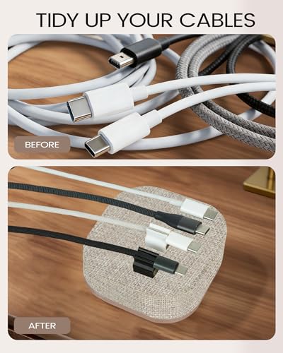 Magnetic Cord Holder, Cable Organizer with 5 Magnetic Clips for Desk & Nightstand Cable Management, Practical Charging Accessory for Home, Office & Gift Giving