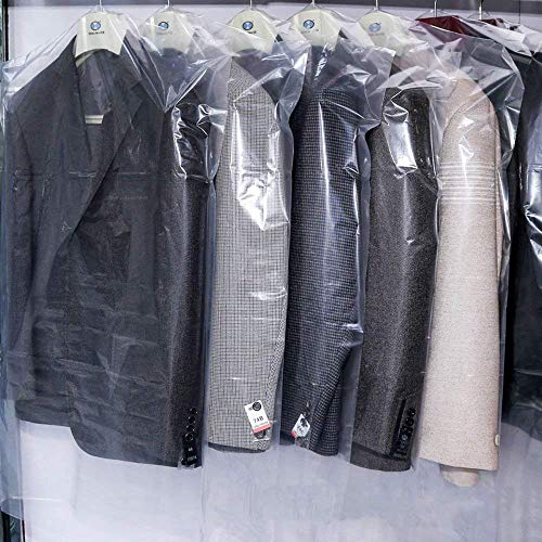 40Pcs Clear Plastic Dry Cleaning Garment Bags Can be Hung Transparent Clothing Dust Cover.