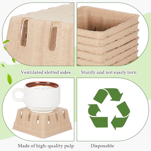 Reallnaive 20 Pack Natural Pulp Fiber Berry Baskets 1/2 Pint | For Strawberry, Blueberry, Raspberry, Vegetables, Farmers Market, Fruit Picking, Garden Harvest, Small Molded Produce Vented