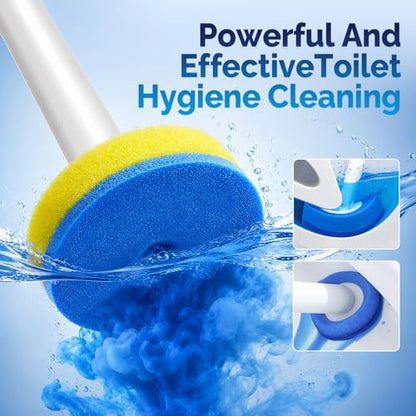 Disposable Toilet Brush, Toilet Cleaning Brush 7 Color-Coded Set – Strong Scrubbing Power, Hygienic Clipper Design No Fall Off, Each Handle with 35 Refill Heads, Clean Bathroom, Tub, Floor