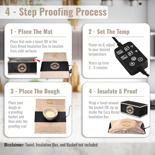 Sourdough Bread Proofing Mat for Home Bakers (White | Silicone)