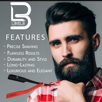 L3 Level 3 Milly Clutch Razor Holder, Stainless Steel, Control Grip, Black | Excellent grip and control, precision shaving support, secure straight razor holder, professional barber use