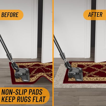 Ottomanson Non Slip Rug Pad Grip 3x16 1/8 Thick, Protection for Any Flooring Surface, Keep Your Runner Rug and Area Rugs in Place, 2'7" x 16', Beige