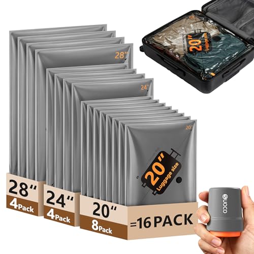 Travel Vacuum Bags with Cordless Electric Pump, 16... (16 Count)