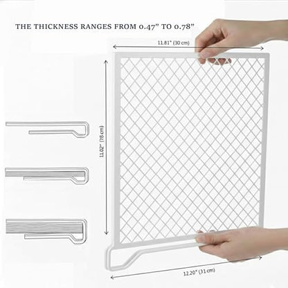 Nexu 6-Pack Metal Mesh Shelf Dividers for Closet Organization, Ultra-Stable Under-Shelf Hook Closet Dividers, Heavy Duty Purse, Handbag & Bag Organizer for Shelving, Clothes, Bedroom, White