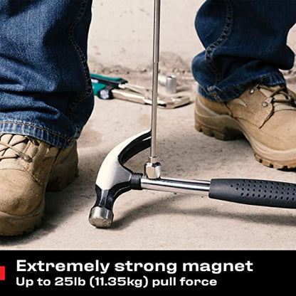 NoCry Telescoping Magnetic Pickup Tool with an Extra Strong 25lb Pull Force — Stainless Steel Magnet Stick Extendable up to 30in; Non-Slip Rubber Handle; Rust Proof and Corrosion Resistant