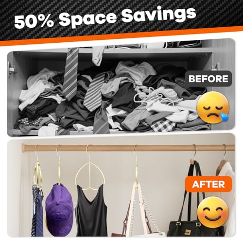 Multipurpose Closet Hangers- Tie and Belt Hanger for Closet- Ideal for Storing Belts, Ties, Scarfs, Baseball Hats, Purses & More- Great Space Saving Belt Organizer for Wardrobe