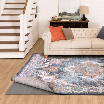 Mohawk Home Low Profile Waterproof Rug Pad Utility Solid Gray 9' X 12' Pet and Kid Proof Rug Pad Perfect for Kitchen, Living Room, Kids Room, Dining Room