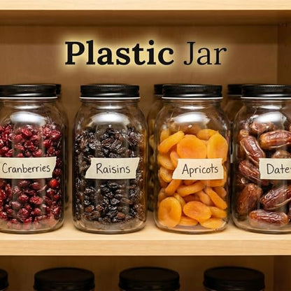 novelinks 32 oz Plastic Mason Jars and Clear Plastic Jars with Lids 32 oz