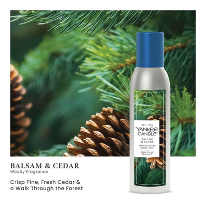 Yankee Candle Concentrated Room Spray, Balsam & Cedar Scent, Instant Air Freshener for Home with Fresh Forest Fragrance, Odor Neutralizing Mist, 1.5 Ounce (Pack of 1)
