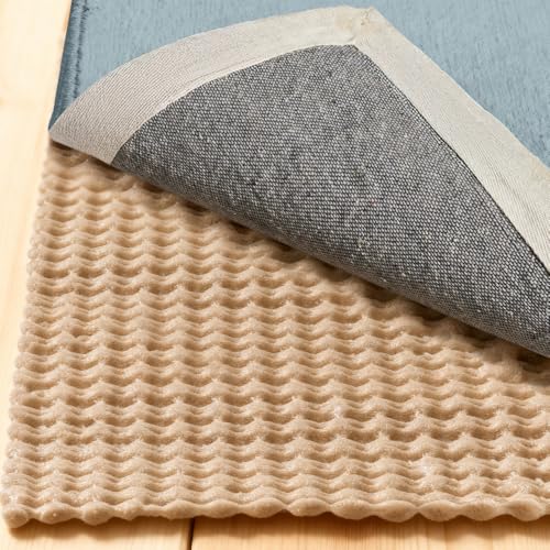 GORILLA GRIP® Premium Dual Sided Thick 5x7 Rug Gripper Pad for Hardwood Floors, Breathable Slip Resistant Pad Grips Under Carpet Area Rugs for Hard Surface Floor Protection, Easy Trim Mats, Beige