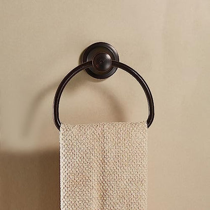 Bronze Towel Ring,Bathroom Hand Towel Holder,Oil Rubbed Towel Hanger Wall Mount Farmhouse Towel Rack Rustic Bath Accessories Half Round