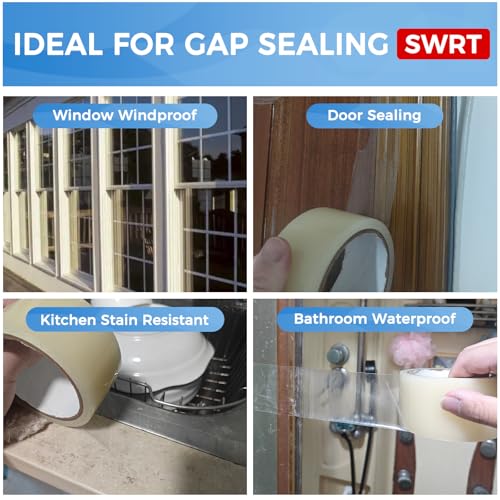 3" x30YD 8Mil Window Sealing Tape No Residue | 8 mil thick, heavy duty, transparent. Window seal kit for summer heat. Window insulation in summer. Sealling window AC units.