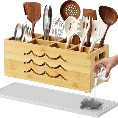 Large Kitchen Utensil Holder for Countertop, 8 Adj...