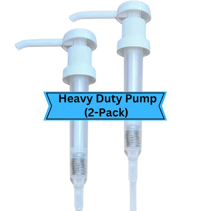 Heavy Duty Pump Dispenser for Gallon Jugs (1oz/2-Pack) Leak Proof Pump Dispenser for Shampoo, Laundry Detergent, Liquid, Water, Popcorn Butter, Snow Cone Syrup, Oils, 1 Gallon BPA-Free Dispenser