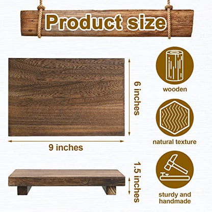 Nuogo Wood Riser Tray Soap, Stand Soap Tray for Kitchen Sink, Wood Pedestal for Kitchen Counter Sink Stand Decorative Rustic Bathroom Dishes Plant Bottles Candles Display(9 x 6 Inch,Brown)