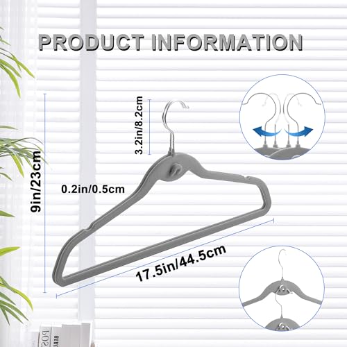 Multi-Color Velvet Hangers 50 Pack with Cascading Hooks, Non-Slip Black, Pink, White, Grey, and Purple Velvet Hangers for Clothes, Suits, and Coats
