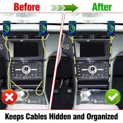12 Pcs Car Trim Cable Clips, Car Cable Management Wire Organizer Cord-B(02) | Neatly Organize Cables for Vehicle Interior, Easy Installation, Ideal for Phone Chargers, Dash Cams and More
