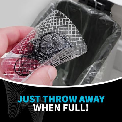 TubShroom 26 Pack Square Disposable Drain Cover - Hair Catcher Mesh Sticker Strainers for Shower Bathtub and Bathroom - Hair Catcher Sticker Drain Protector - Half Year Supply