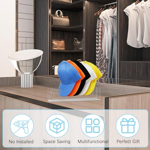 4 Pack Hat Storage Organizer for Baseball Caps - A... (Clear | Plastic)