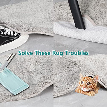 Large Size Grippers, Non Slip Washable Rug Tape Grip Carpet Corner, Hook and Loop Pads Non Curl Reusable Stoppers Keep Your Area Rug Flat on Hardwood Floors and Tiles (32)