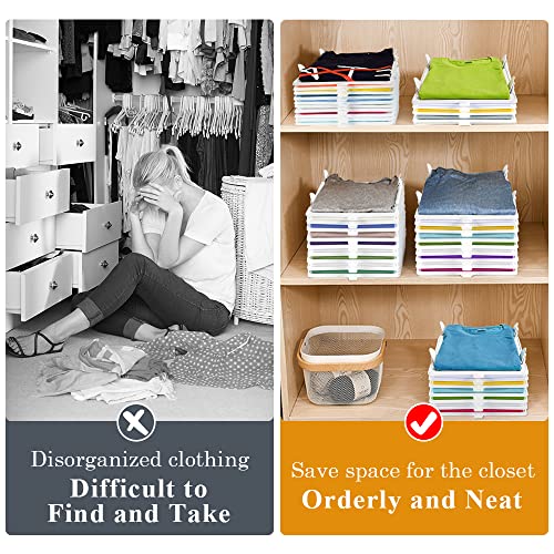 Clothing Organizer for Closet Storage,Stackable Shelf Dividers | Space-Savin Tshirt Organizer for Home Storage ,Ideal for Tshirts ,Sweater ,Pants Storage in Bedroom and Dormroom 10 Pack