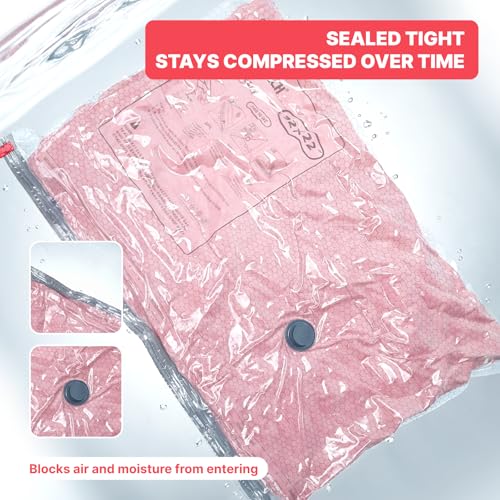 12Pack Vacuum Storage Bags with Electric Pump, Jumbo Vacuum Seal Bags for Clothing, Bedding & Blankets, Heavy Duty Compression Space Saver Bags with Airtight Seal, Seasonal Storage-4M+4L+4XL