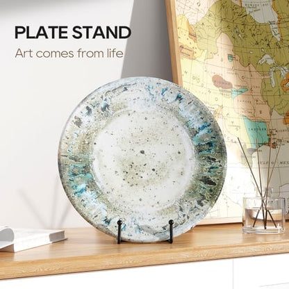 3 Pack 8 Inch Plate Stands for Display - Decorative Book Stand for Picture | Metal Frame Picture Easels Holders for Tables Cookbook Photo Art Show - Strong & Sturdy Thicke Iron Construction, Black