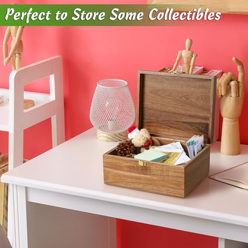 DRASTAR Wooden Keepsake Box, Large Acacia Storage Memory Box with a Hinged Lid for Crafts and Photo Storage