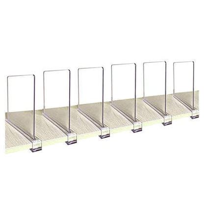 CY craft Acrylic Shelf Divider,Wood Shelf Dividers,Clear Closet Shelf Separators Clothing Organizer Perfect for Bedroom Shelving Organization and Kitchen Cabinet Shelf Storage,6 PCS