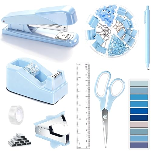 Blue Desk Accessories, Blue Office Supplies Access... (9 Count | Blue | Plastic)