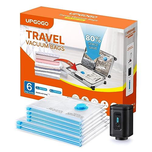Travel Vacuum Bags Combo 6 Pack - Space Saver Vacu... (6 Count | Electric Pump)