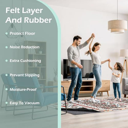 Non-Slip Rug Pads,8x10ft Waterproof Rug Pad,Carpet Pad for Hardwood,Tile,All Floors – Floor Protection,Cushioning, Anti-Slip Grip