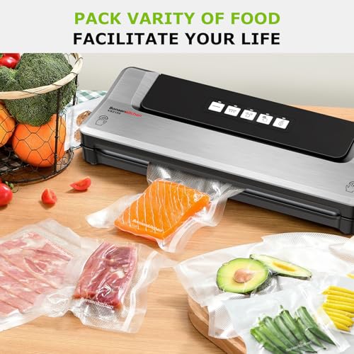 Bonsenkitchen Vacuum Sealer Bags, 2 Rolls 11" x 50', for Food Storage Saver | Commercial Grade Textured Food Roll Bags, BPA-Free & Food Grade, Customized Size Bag for Sous Vide Cooking, VB3210