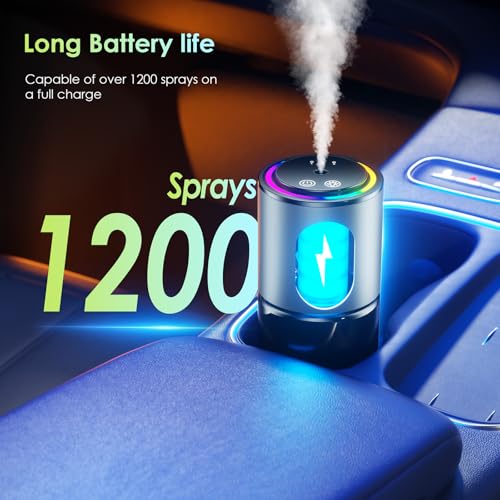 Car Air Freshener Diffuser,Smart Car Air Freshener 150ml Capacity for 6 Months,RGB Music Syncing Light,Auto On/Off,Suitable for Cars,Offices (Cologne)