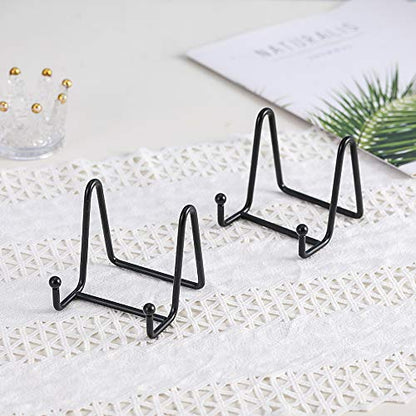 Plate Stands for Display - Iron Easel Stand Plate Holder Display Stand Picture Frame Stand for Pictures | Photo|Decorative Plate |Dish | Tabletop Art - 3 inch-Black